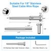 RailinGo 50Pack 1/8" Invisible Cable Railing Kit, T316 Stainless Steel