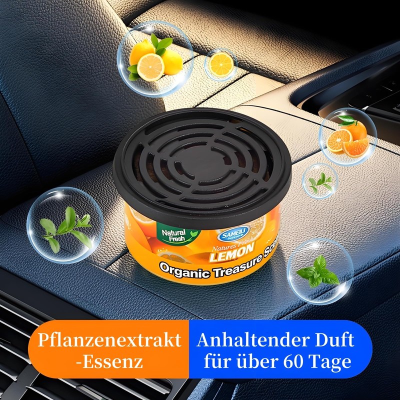 3 Dosen fester Lufterfrischer fürs Auto, Aromatherapie mit ätherischen Holzfasern,