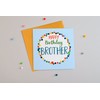 Pom PomHappy Birthday, Brother" Greeting Card", POM021,orange