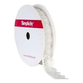 Simplicity Tatting Lace, White, 90 cm Length x 15.9 mm Width