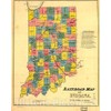 Historic 1852 Wall Map - Railroad map of Indiana. 20in