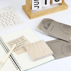 Wood Grain Sticky Notes 3x3 inches, 3 Pads, 300 Sheets, Self-Stick Note Pads, 100 Sheets/pad, Easy to Post for School, Home, Office, Notebook (Wood B)