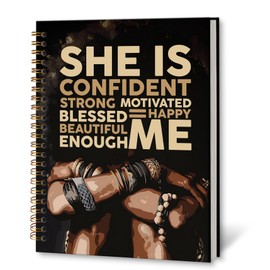 KTYHD Black Women Motivational Journal For Women,African American Gifts,She Is Me Affirmations Inspirational Positive Office Supplies Gifts Notebooks For Girls, 5.5x8.3inch
