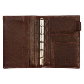 Mini 5 Hole Size Deep Business Card Phone Ring Diameter 0.4 inches (11 mm) [Brown] Personal Notebook Binder 2077-