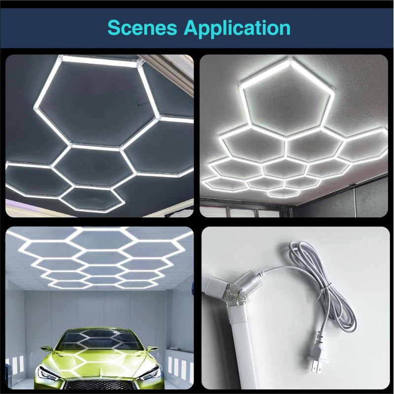 Hexagon LED Lights Power Cord, 1 to 2 Connectors Power