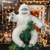 Christmas Tree Topper, Poseable Handmade Abominable Snow Monster Ornament, Funny