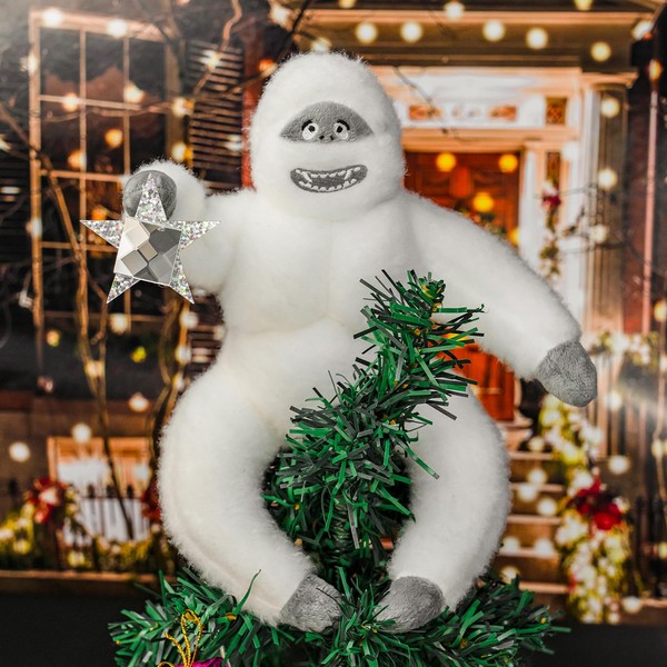 Christmas Tree Topper, Poseable Handmade Abominable Snow Monster Ornament, Funny