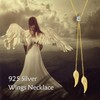 YAFEINI Angel Wings Y Chain Women's 925 Sterling Silver Birthstone
