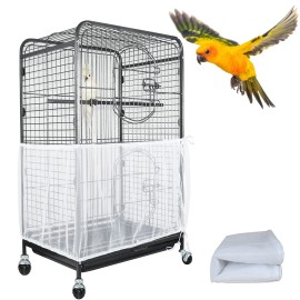 ASOCEA Extra Large Bird Cage Seed Catcher Guard - Nylon Mesh Net for Birds
