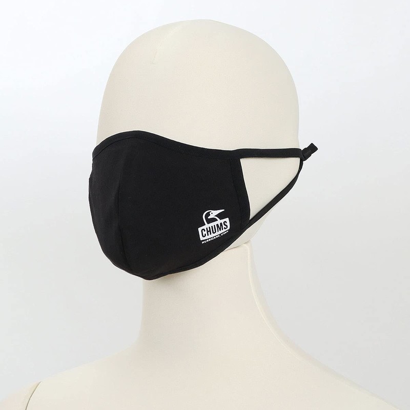 CHUMS CH09-1252 BlackxWhite/K004 S Mask, Cloth Mask, Light Cotton, Set
