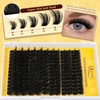 QUEWEL Lash Clusters 200D Cluster Lashes Mix10-18mm 0.07 D Crul
