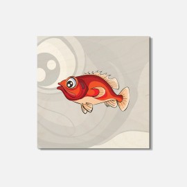 Unbranded Sea Bass Fish Animal 4'' X 4'' Square Wooden Coaster