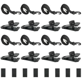 Gbformat Set of 8 retaining straps and 8 clips, accessories for pool reel device, fastening straps for mobile reel system for pool tarpaulins/mobile solar foil/covers pool film