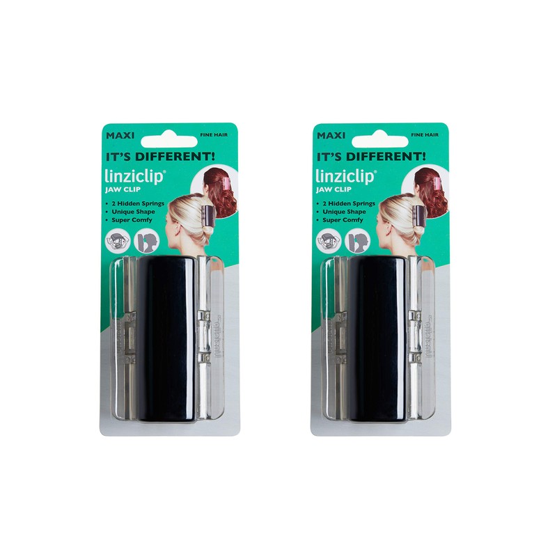 Linziclip - Pinza para el pelo (2 unidades), color negro