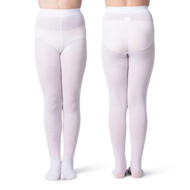 Silky Toes Girls' Opaque Microfiber Tights (1 Pair) Black White or Colored Nylon Stockings for Kids and Toddlers Every Size (White 1pk, 2-4)