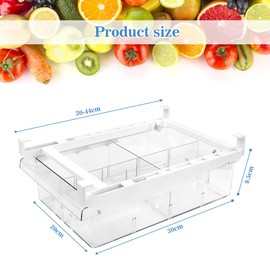 QINERSAW Ausziehbare Kühlschrank Organizer Schublade Kühlschrank Schublade Kühlschrankbox Kühlschrank Aufbewahrungsbox Schubladen Kühlschrank Ordnungssystem Fridge Organizer Gemüse Obst Eier Getränk