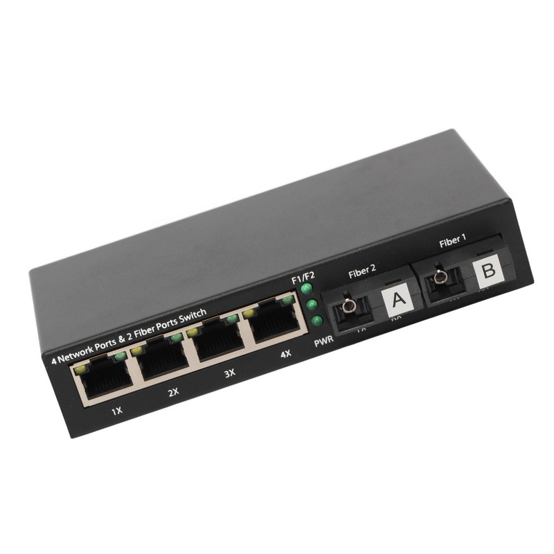 Fiber Media Converter 6 Ports 10 100 1000Mbps RX1550nm 20km