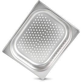 jokobela GN Container 1/2 65 mm Perforated (6 mm Diameter) Made of Premium Stainless Steel (GN Strainer) Dimensions: 325 x 265 x 65 mm - Gastronorm Container Ideal for Cooking with Chafing Dish or