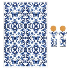 Briartw - 10 hojas de papel de transferencia de arcilla polimérica de mariposa azul, por hoja, hojas de transferencia de arcilla polimérica de 3.9 x 5.8 pulgadas, para hacer joyas de arcilla o
