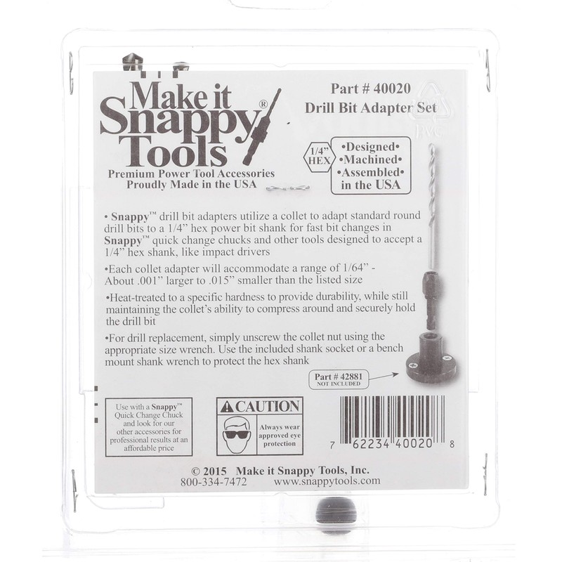 Make it Snappy Tools 40020 7-Piece Drill Bit Adapter Set,