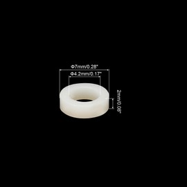 PATIKIL M4 Electrical Outlet ABS Spacers, 240 Pcs 4.2mm ID, 7mm OD, 2mm Length Washer Spacer Assortment Plastic Round Without Threaded,Switch and Receptacle Spacers for M4 Screws