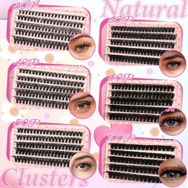 Gmagictobo DIY Lash Clusters Kit Fluffy Volume Lash Clusters Thick Eyelash Extension Kit Individual Lashes Thin Band Lashes Cluster Lash Bond and Seal Lash Tweezers