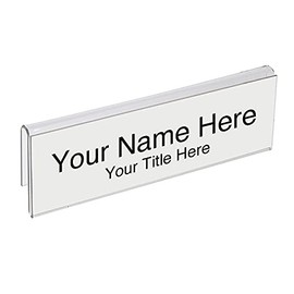 Glass Wall Name Plate Holders - Single Sided 8-1/2" Wide x 2" high (10 - PK, 1/2" Cubicle Wall) by Plastic Products Mfg.