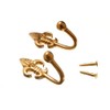 CURTAIN TIE BACK HOLD BACK HOOKS FLEUR DE LYS BALL END BRASS + SCREWS (2 pairs)