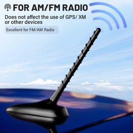 Anina - Mástil de antena de radio de 7 pulgadas para Jeep Grand Cherokee Dodge Chrysler Fiat 2011-2022 para radio FM/AM en espiral, para coche, a prueba de lavado