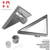 Hydroware Triangle Shower Drain - Stainless Steel Triangular Shape Shower