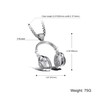 PAURO Men's Stainless Steel Music Headset DJ Headphone Pendant Biker