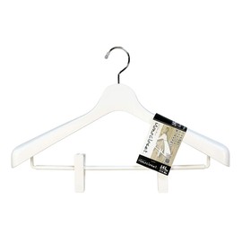 Monocloset Suit Hanger Clip 45 with Skirt Clip, 17.7 inches (45 cm), Swivel Hook, White