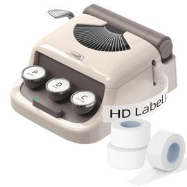 MakeID Q1 Label Maker Machine with 3 Tapes - Portable Bluetooth Label Makers for Home & Office Organization - Compatible with Apple iOS & Android - Clear Prints, Custom Templates & Fonts, Retro Design