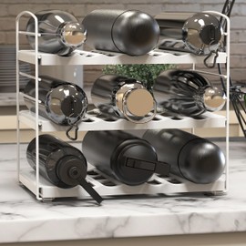 SimpleHouseware Water Bottle Storage Organizer, White