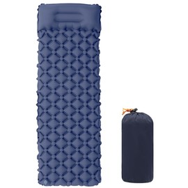 JOCXZI Sleeping Pad,Camping Mat, Ultralight Inflatable Sleeping Mat with Built-in Foot Pump, Upgraded Durable Compact Waterproof Camping Air Mattress for Camping, Backpacking, Hiking(navy blue)