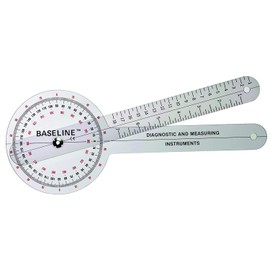 12-1000 Goniometer Therapeutic Exam Baseline Plastic Trns 360 Deg 12" Ea - Fabrication Enterprises