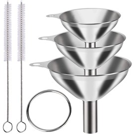 3pcs Stainless Steel Funnel Set - Versatile Small Funnels Kitchen for Liquids, Powders, & Grains, Bottles & Containers, Metal Funnels for Transferring Jam, Cooking Oils - Kitchen Essential Funnel Set