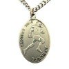 Football Saint Sebastian Pewter Medal on 24 Continuous Chain, Double-Sided