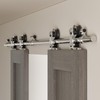 CCJH 7FT/84'' Stainless Steel Sliding Track Barn Door Hardware Kit