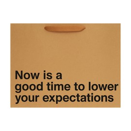 Funny Large Gift Bag – 16 x 6 x 12 inch Kraft Gift Bags with Snarky Sayings “Now Is A Good Time To Lower Your Expectations” - Reusable, Eco-Friendly Gag Gift Wrapping for Birthdays, Holidays - 1 Piece