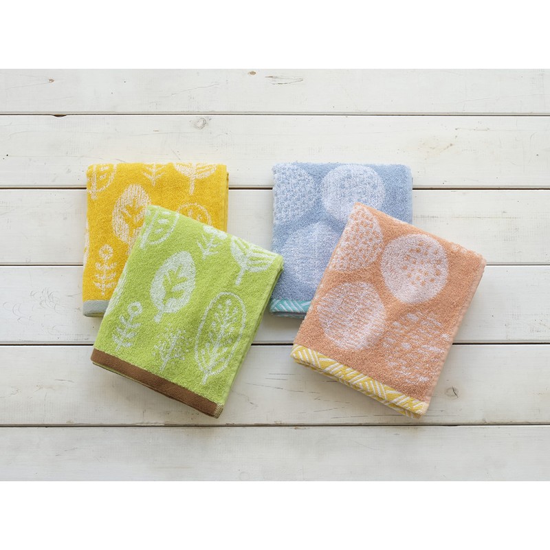 Kosugizen Jacquard Face Towels, Natural, 13.4 x 31.5 inches (34