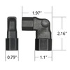 1Pair 90 Degree IEC 320 C14 Male to C13 Female