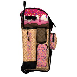 Boombah Rolling Superpack Baseball/Softball Gear Bag - Telescopic Handle - Holds 4 Bats - Wheeled Version - Ice Cream Neapolitan Multi