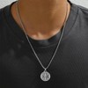 MIRKUZI Men's Necklace with Pendant Men's Chain Compass Pendant Birthday