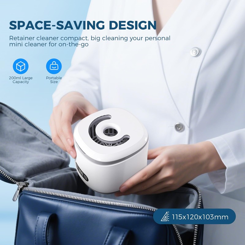 Ultrasonic Retainer Cleaner Machine 45kHz, Ultrasonic Cleaner for Mouth Guard,