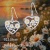 Daisy Earrings 925 Sterling Silver Flower Floral Dangle Earrings Jewelry