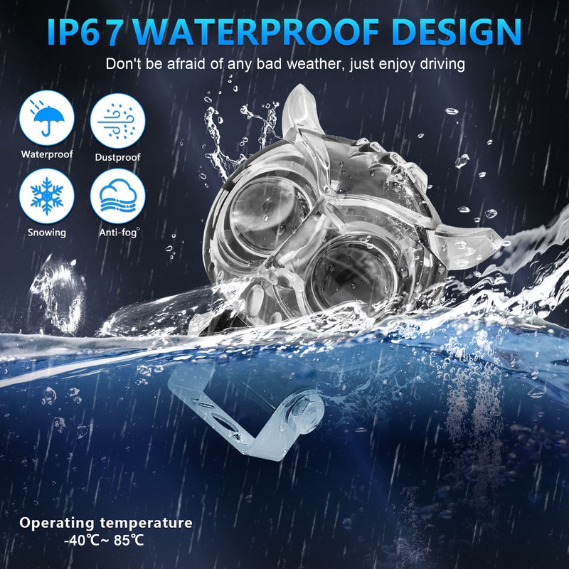 Motorcycle Driving Light, 30W 6000K/3000K/4500K Super Bright LED Spotlight Waterproof