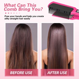 LaughYee Flat Iron Comb Attachment, 3.94 x 2.05 inches, Plastic, Black, Clip On Accessory for Home and Salon Hair Styling (comb attachment, flat iron hair straightener accessory)