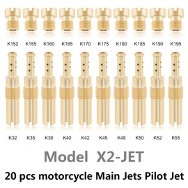 Windance 30pcs Carburetor Main Jet Kit 10pcs Main Nozzles+10pcs Slow Pilot Jet+10pcs Cleaning Brushes Needles, Fit for PWK Keihin OKO CVK PWM (K152-K159)