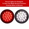 Partswcgg 4Pcs 4" Round Red Stop Turn Tail Lights to